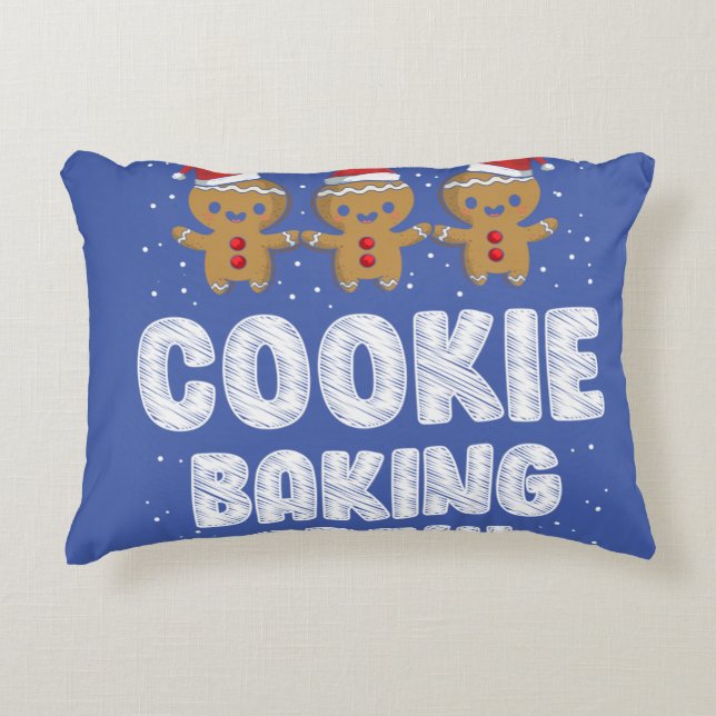Cookie Baking Crew Shirt-julfamiljen Gingerbr Prydnadskudde (Framsidan)