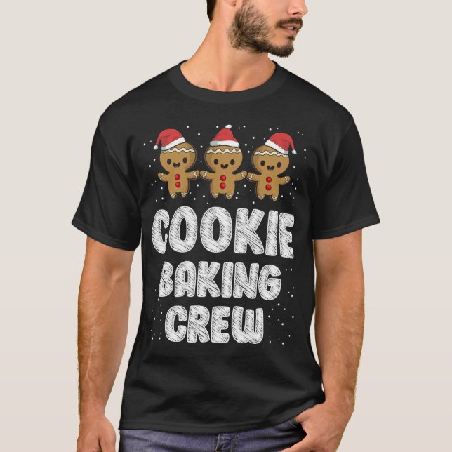 Cookie Baking Crew Shirt-julfamiljen Gingerbr T Shirt (Framsida)