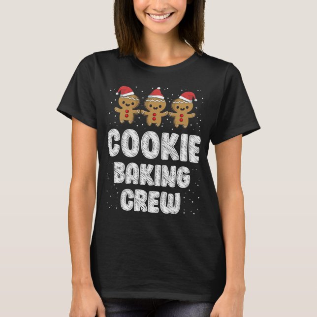 Cookie Baking Crew Shirt-julfamiljen Gingerbr T Shirt (Framsida)