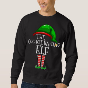 Cookie Baking Elf Family Matching Group Lång Ärmad Tröja