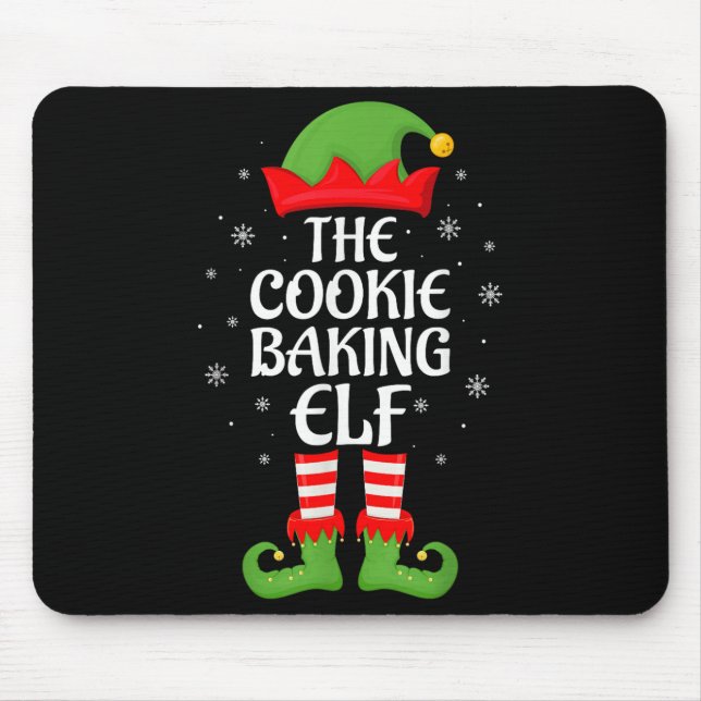 Cookie Baking Elf Julafton Family Matching Elf Squ Musmatta (Framsidan)