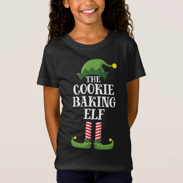 Cookie Baking Elf Matching Familjejul Party T Shirt (Framsida)