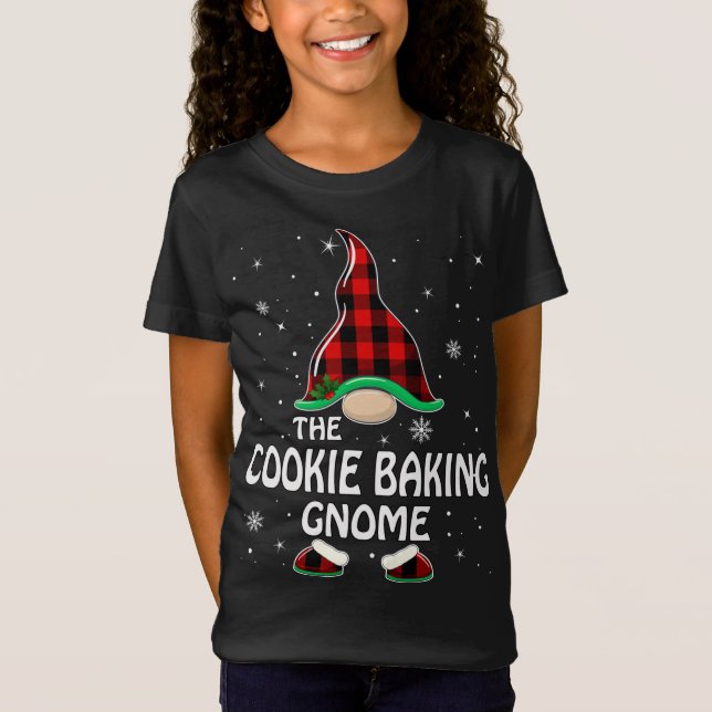 Cookie Baking Gnome Buffalo Play Matching Family T Shirt (Framsida)