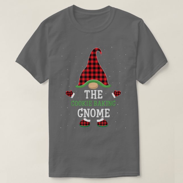 Cookie Baking Gnome Group som matchar jul P T Shirt (Design framsida)