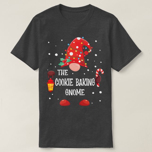 Cookie Baking Gnome Matching Family-jul T Shirt (Design framsida)