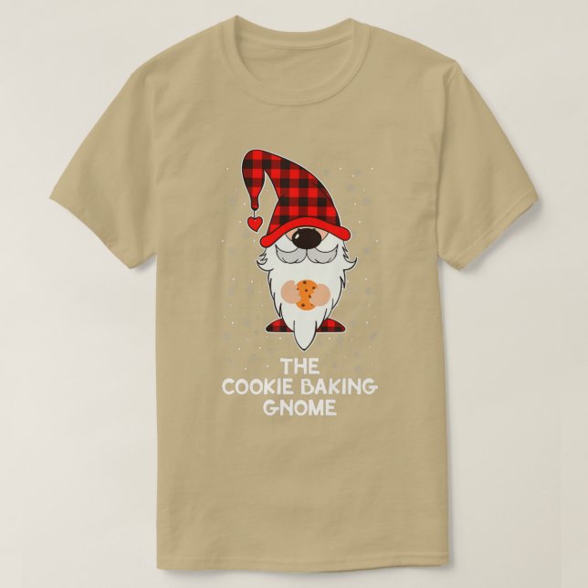 Cookie Baking Gnome Play Älskare Julafton Baker el T Shirt (Design framsida)