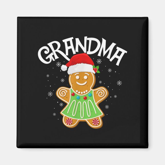 Cookie Baking Matching Family Gingerbröd Grandma Magnet (Framsidan)
