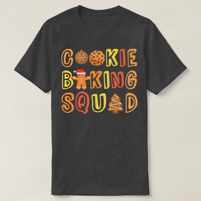 Cookie Baking Squad Gingerbread Man Cafeteria Bake T Shirt (Design framsida)