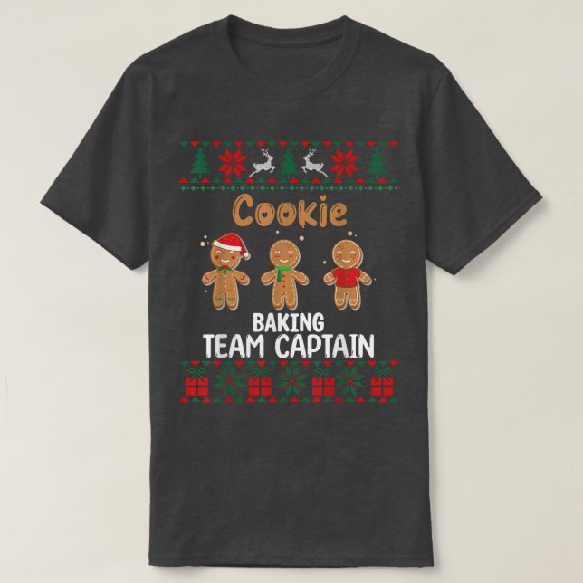 Cookie Baking Team Captain Christmas Ugly Christma T Shirt (Design framsida)
