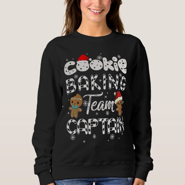 Cookie Baking Team Captain Gingerbread  Christmas T Shirt (Framsida)