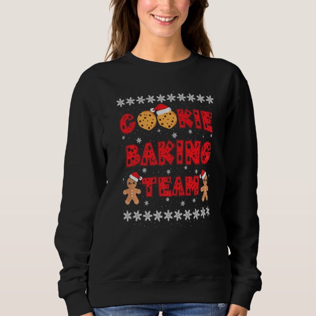 Cookie Baking Team Gingerbread Men With Xmas Hats  T Shirt (Framsida)