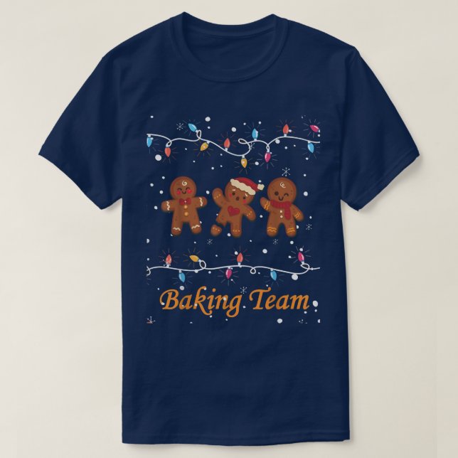 Cookie Baking Team Gingerbröd jul T Shirt (Design framsida)