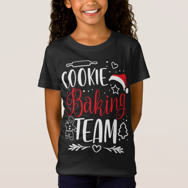 Cookie Baking Team - jul Julafton Crew Gingerbre T Shirt (Framsida)