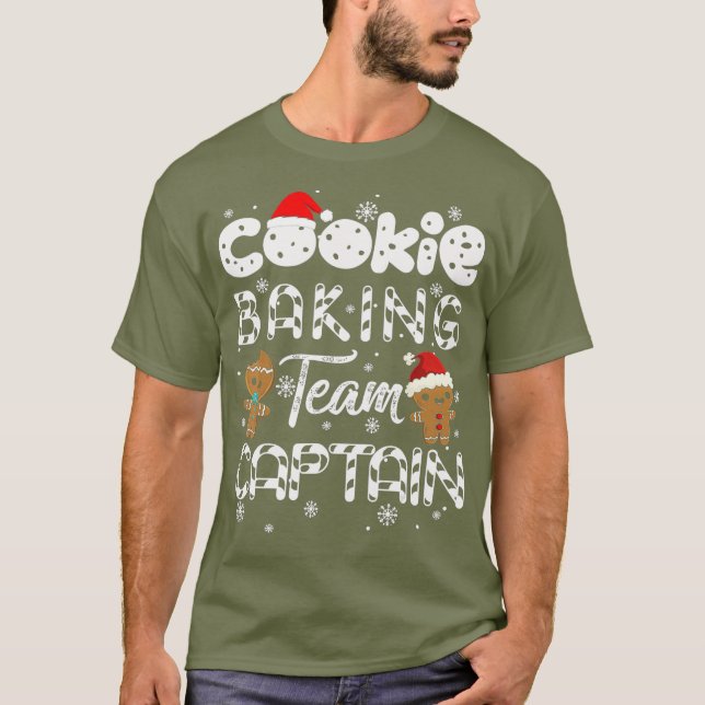 Cookie Baking Team kapten Gingerbröd jul T Shirt (Framsida)