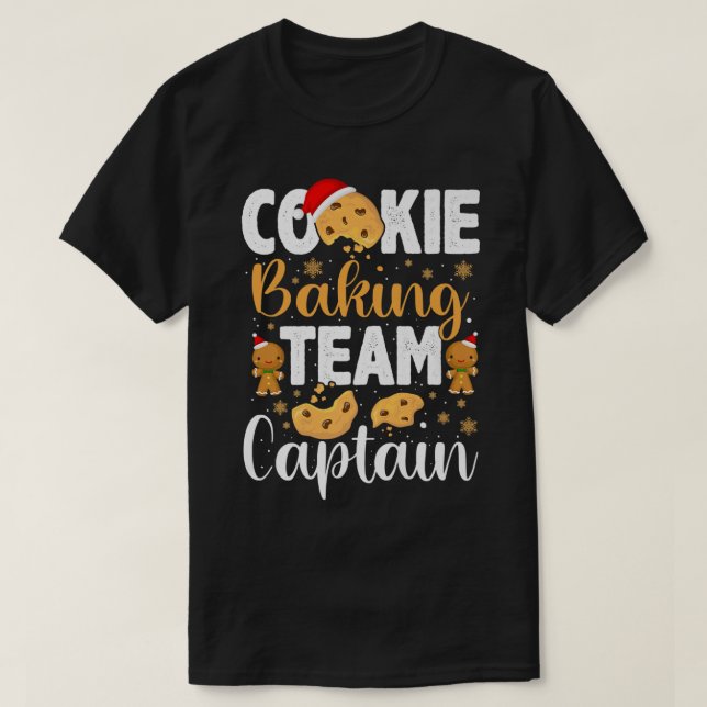 Cookie Baking Team kapten Gingerbröd jul T Shirt (Design framsida)