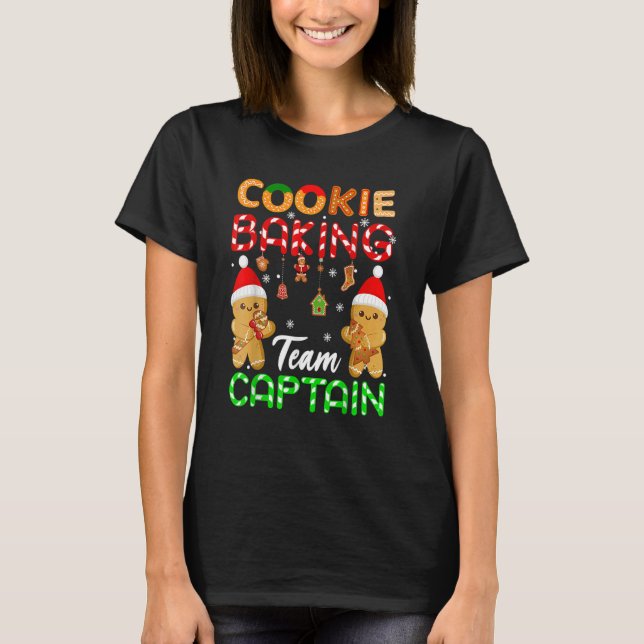 Cookie Baking Team kapten Gingerbröd jul T Shirt (Framsida)