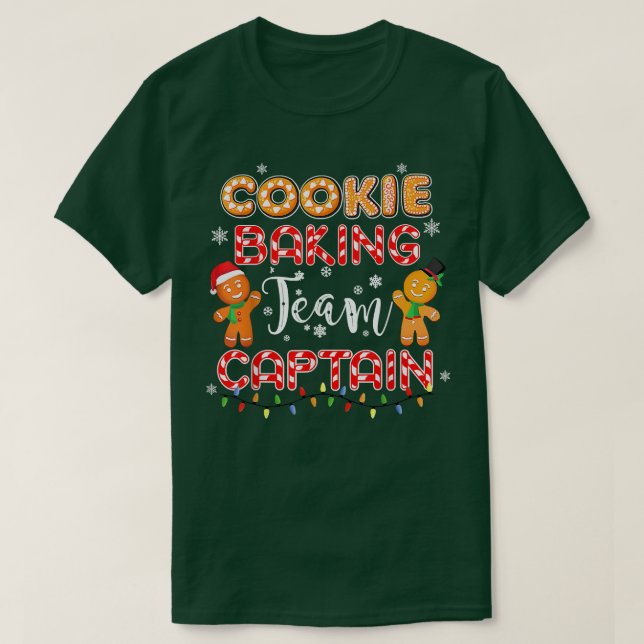 Cookie Baking Team Kapten Gingerbröd jul V T Shirt (Design framsida)