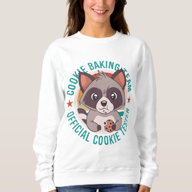 Cookie Baking Team Officiell Cookie Tester Raccoon T Shirt (Framsida)