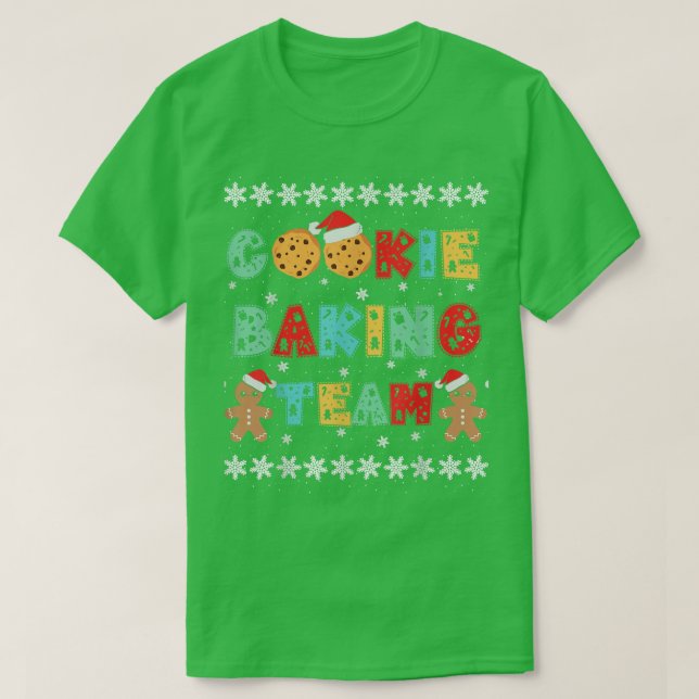 Cookie Baking Team-Pepparkaksgubbar med Julafton H T Shirt (Design framsida)