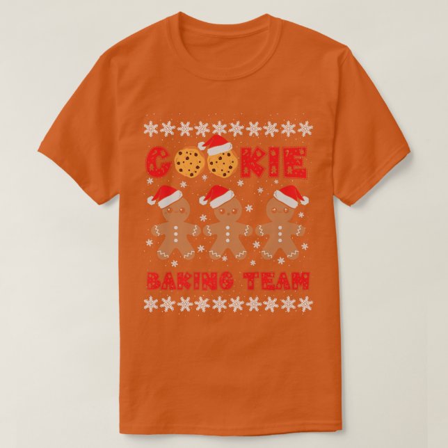 Cookie Baking Team-Pepparkaksgubbar med Julafton H T Shirt (Design framsida)