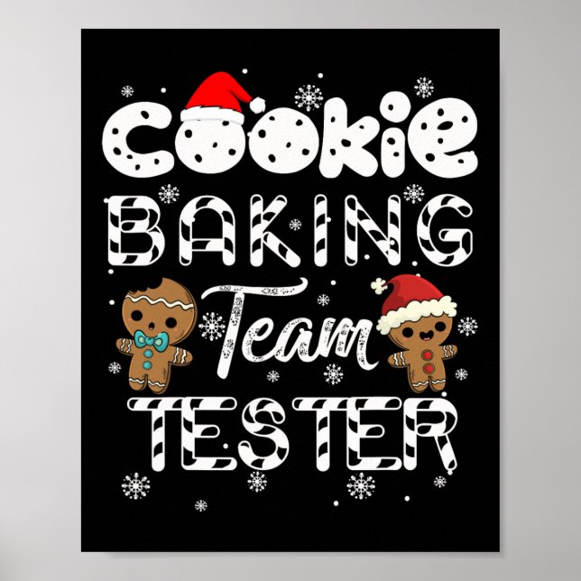 Cookie Baking Team Tester Gingerbröd jul Poster (Framsidan)