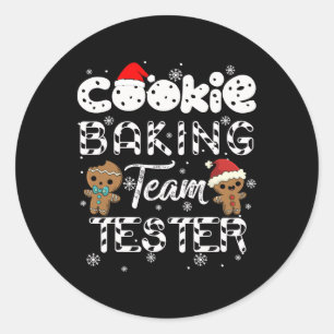 Cookie Baking Team Tester Gingerbröd jul Runt Klistermärke