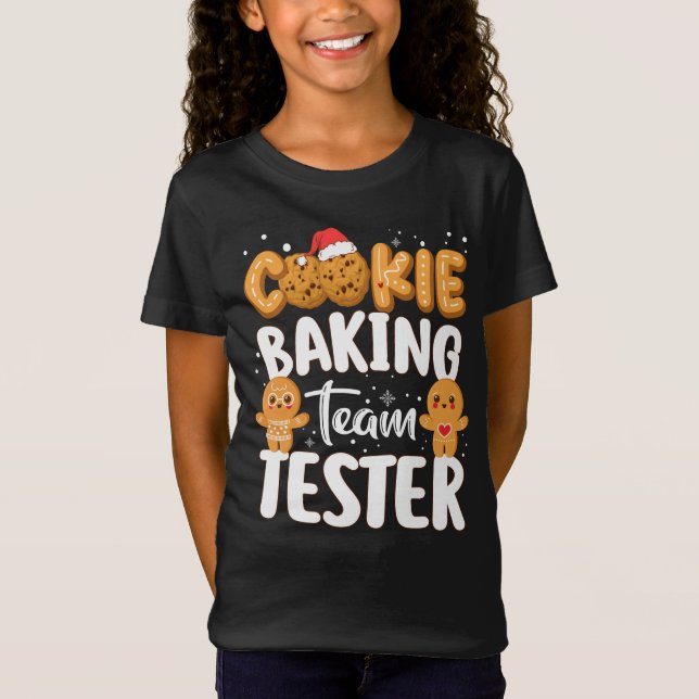 Cookie Baking Team Tester Gingerbröd jul T Shirt (Framsida)