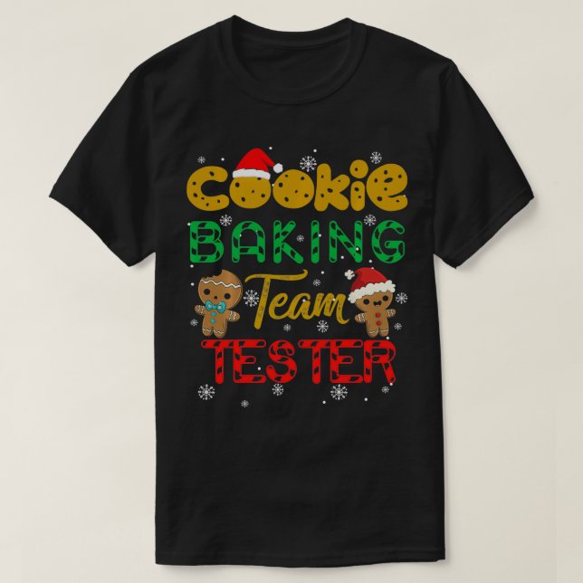 Cookie Baking Team Tester Gingerbröd jul T Shirt (Design framsida)