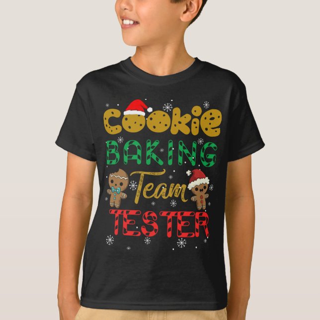 Cookie Baking Team Tester Gingerbröd jul T Shirt (Framsida)