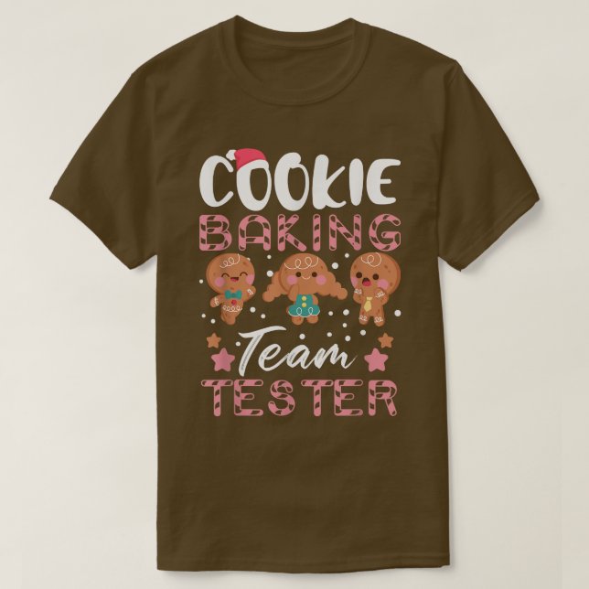 Cookie Baking Team Tester Gingertea julafton T Shirt (Design framsida)
