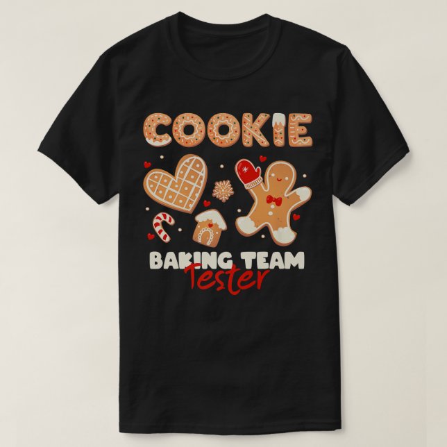 Cookie Baking Team Tester Helgdag jul Ginger T Shirt (Design framsida)