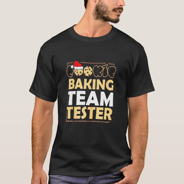 Cookie Baking Team Tester Helgdag Roligt Gingerbrö T Shirt (Framsida)