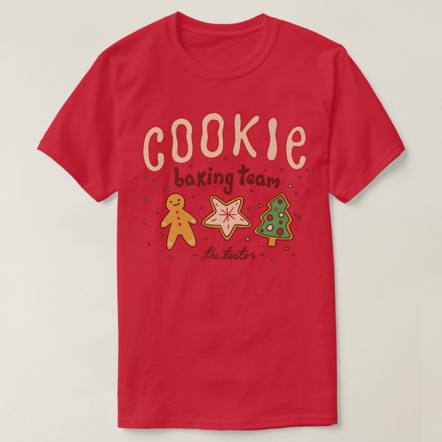 Cookie Baking Team Tester-jultiden T Shirt (Design framsida)