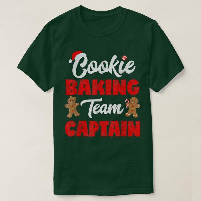 Cookie Baking Teams kapten Gingerbröd Baker T Shirt (Design framsida)