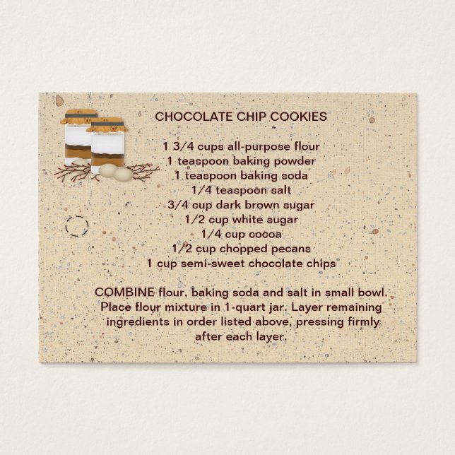 Cookie-blandning i en Burk-mottagarMärkre Visitkort (Framsidan)