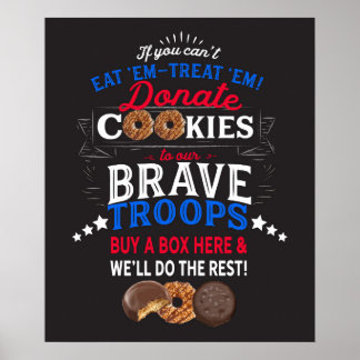 Cookie Booth Poster Donate till Troops