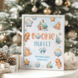 Cookie buffet Blue Little Man julfödelsedag Poster
