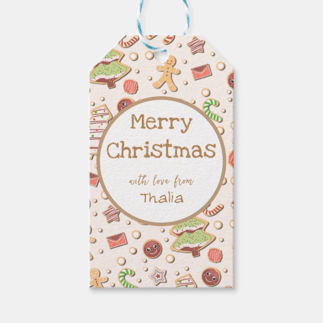 Cookie Christmas Pattern - Sweet and Festive Presentetikett (Framsidan)