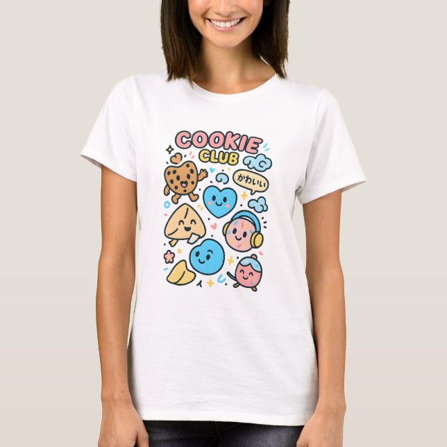 Cookie Club Kawaii – Sweet Squad, Soft Crunch T Shirt (Framsida)