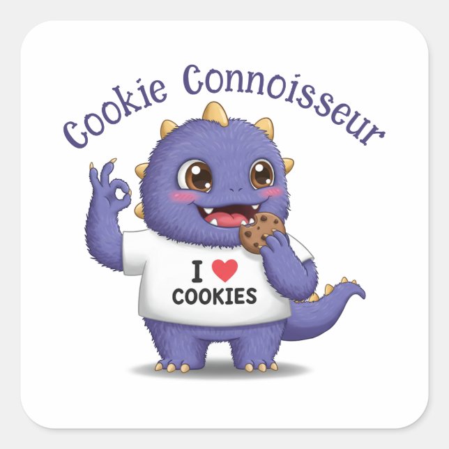 Cookie Connoisseur Fyrkantigt Klistermärke (Framsida)