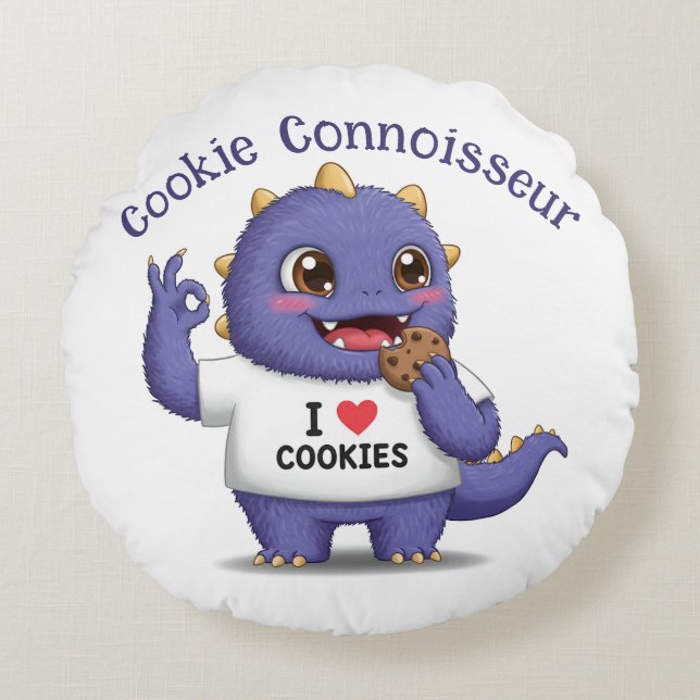 Cookie Connoisseur Rund Kudde (Framsidan)