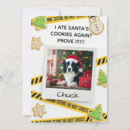Cookie Crime Scene Funny Dog Christmas Card Tack Kort