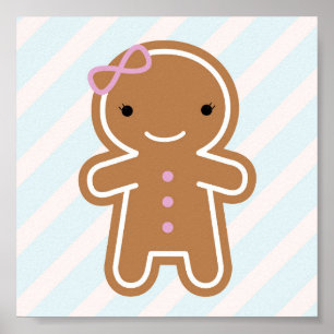 Cookie Cute Kawaii Gingertea Girl Poster