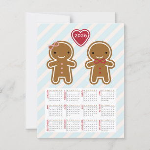 Cookie Cute Kawaii Pepparkaksgubbe 2026-kalender Vykort