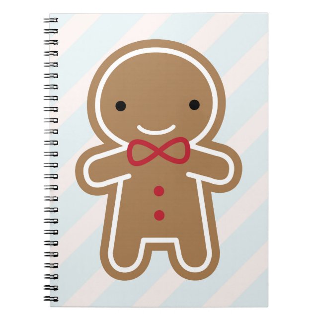 Cookie Cute Kawaii Pepparkaksgubbe Anteckningsbok (Framsidan)