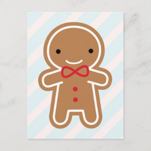 Cookie Cute Kawaii Pepparkaksgubbe Vykort
