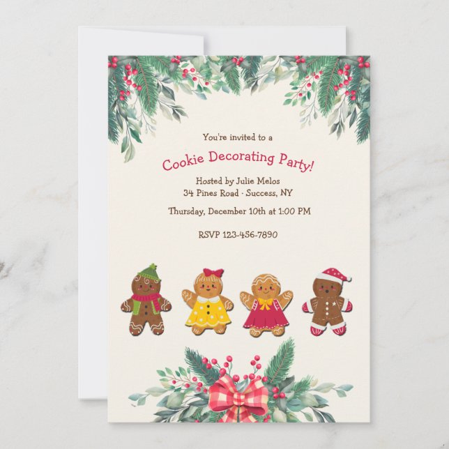 Cookie Decorating Party Inbjudningar (Framsida)