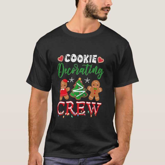 Cookie Decororation Crew-Långärmaden för julbaker T Shirt (Framsida)