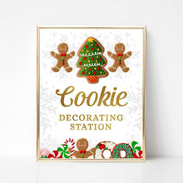 Cookie Decororerar Party-signalen för Station jul Poster