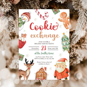 Cookie Exchange Baking Party-jul-Helgdag Inbjudningar